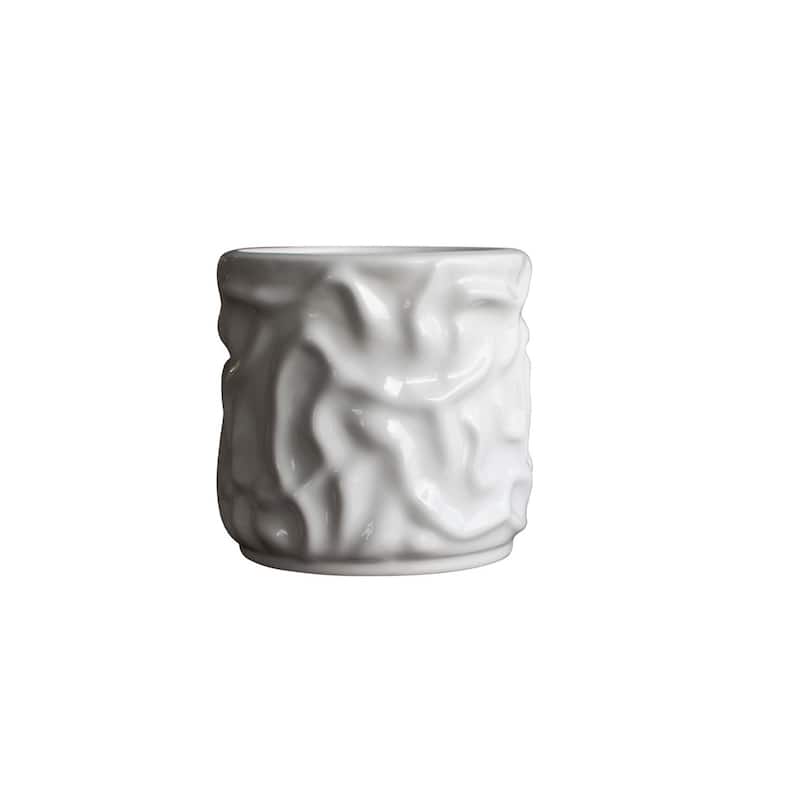 Swoon Shiny Finish Ceramic Pot - 6.25" - White