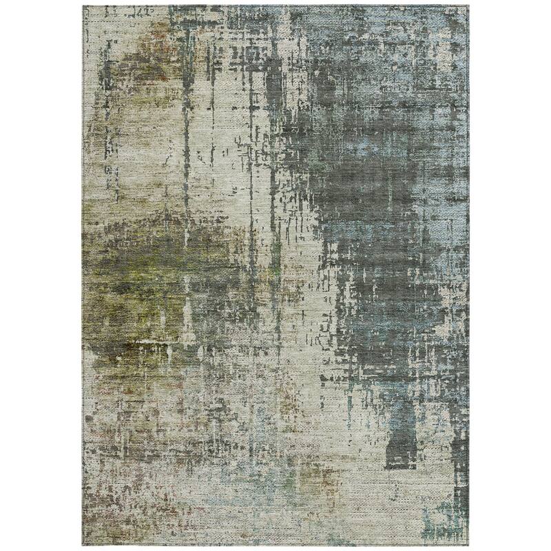 HomeRoots Abstract Transitional Rectangle Outdoor Rug