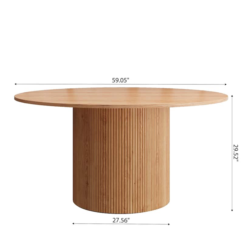 Round Dining Table Modern Farmhouse Breakfast Table for 4-8