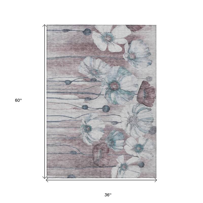 HomeRoots Floral Transitional Rectangle Outdoor Rug