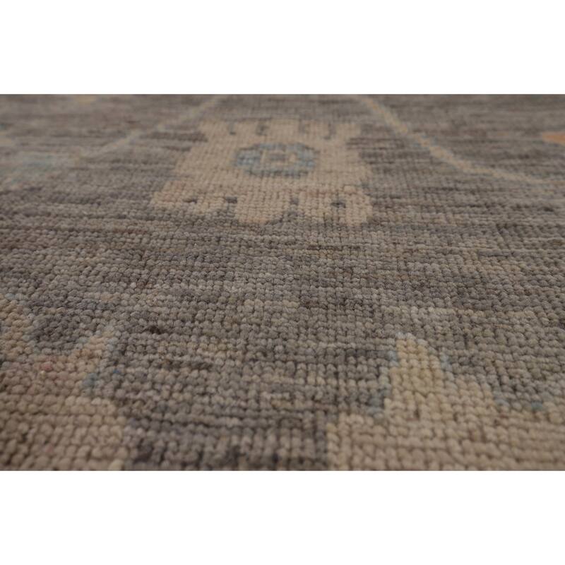 Gray Oushak Turkish Large Area Rug Hand-Knotted Wool Carpet - 10'1"x 13'8"