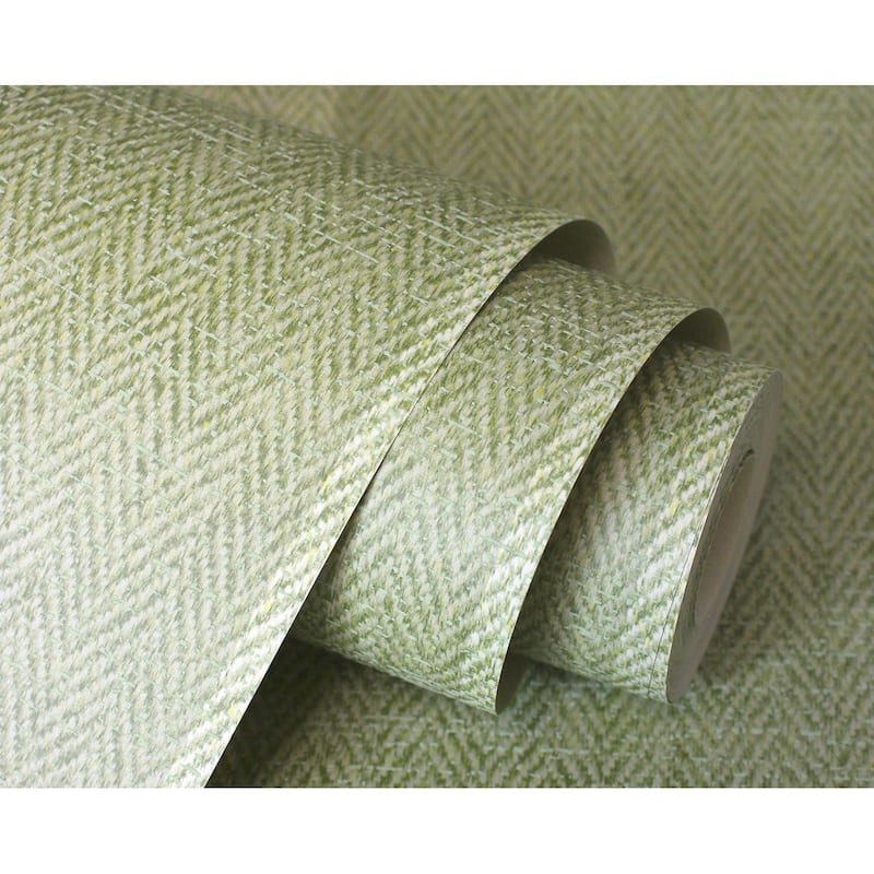 Fine Decor Finn Green Chevron Stripe Wallpaper