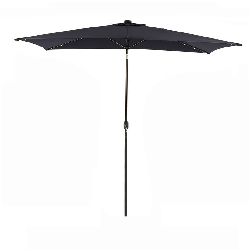 10 ft.LED Aluminum Rectanglar Market Patio Umbrella