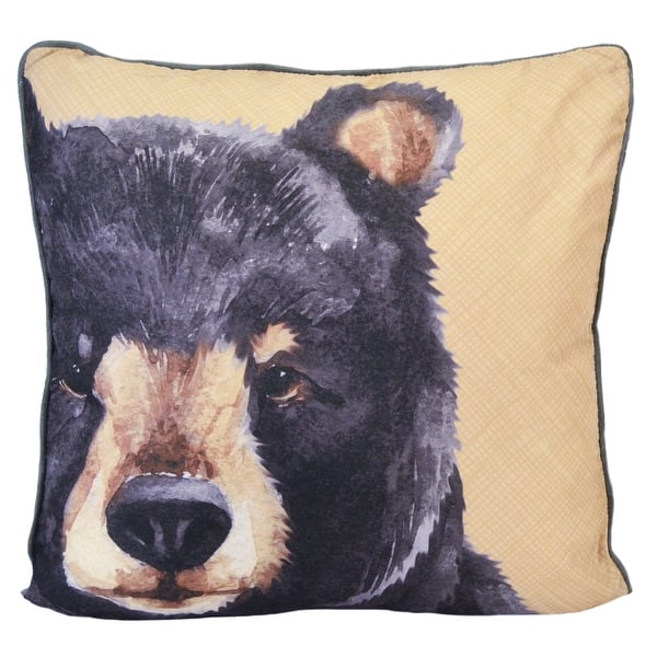 slide 1 of 1, Donna Sharp Brown Bear Cabin "Bear" Decor Pillow