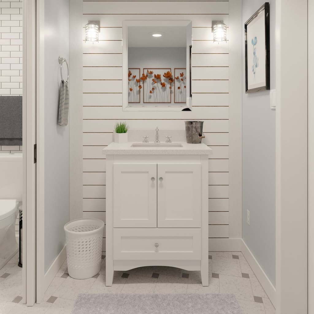 KitchenBathCollection Abbey 30" Bathroom Vanity with Quartz Top