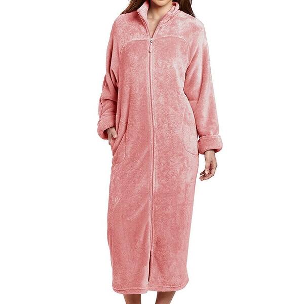 Shop Casual Moments Pink Womens Size Medium M Velour Robes Sleepwear Overstock 27287520