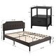 preview thumbnail 33 of 49, VECELO 3-Pieces Modern Upholstered Bed with Height Adjustable Headboard and Nightstands Sets