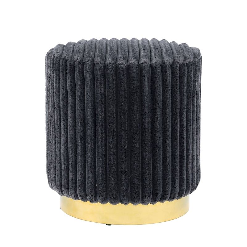 Furniture of America Jorvien Modern 17-inch Upholstered Ottoman with Plinth Base