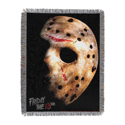 Friday The 13th His Mask Woven Tapestry Throw Blanket