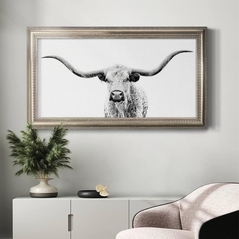 Longhorn Gaze Premium Framed Canvas- Ready to Hang