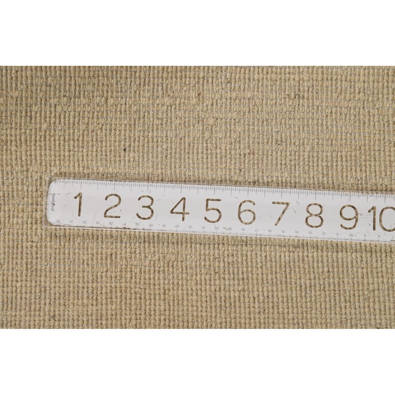 Gabbeh Modern Foyer Rug Handmade Beige Solid Wool Carpet - 2'7"x 4'0"