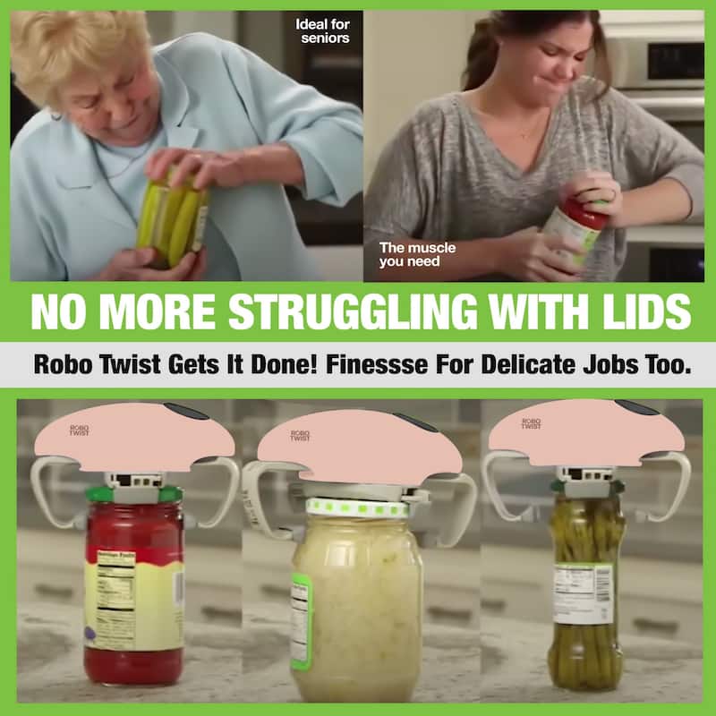 Robo Twist Electric Jar Opener Automatic Hands-Free Kitchen Gadget