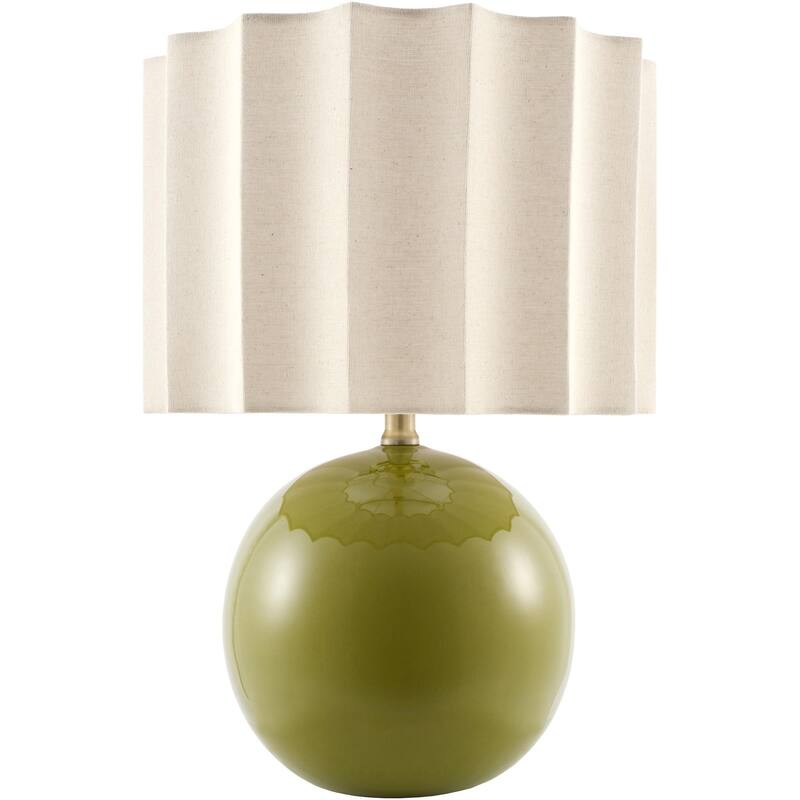 Livabliss Alvary Modern Accent Table Lamp - Olive/Ruffle