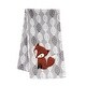 preview thumbnail 1 of 3, Lambs & Ivy Into the Woods Gray/White/Orange Leaf Fox Baby Blanket