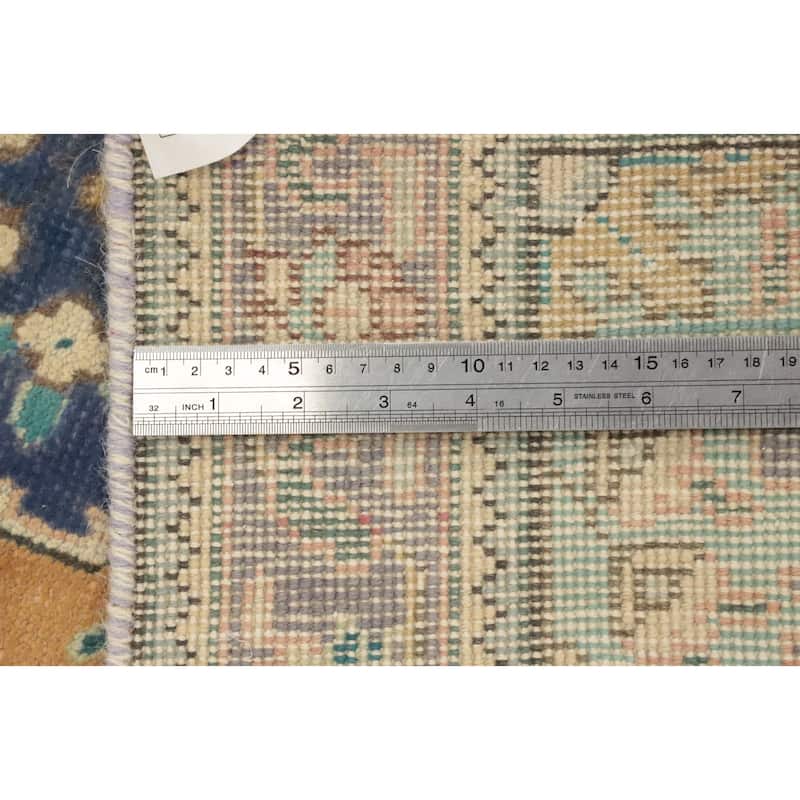 Hand Knotted Oriental 100% Wool Carpet Traditional Floral Oranges & Rust Tabriz Area Rug - 4' 4'' X 3' 3''
