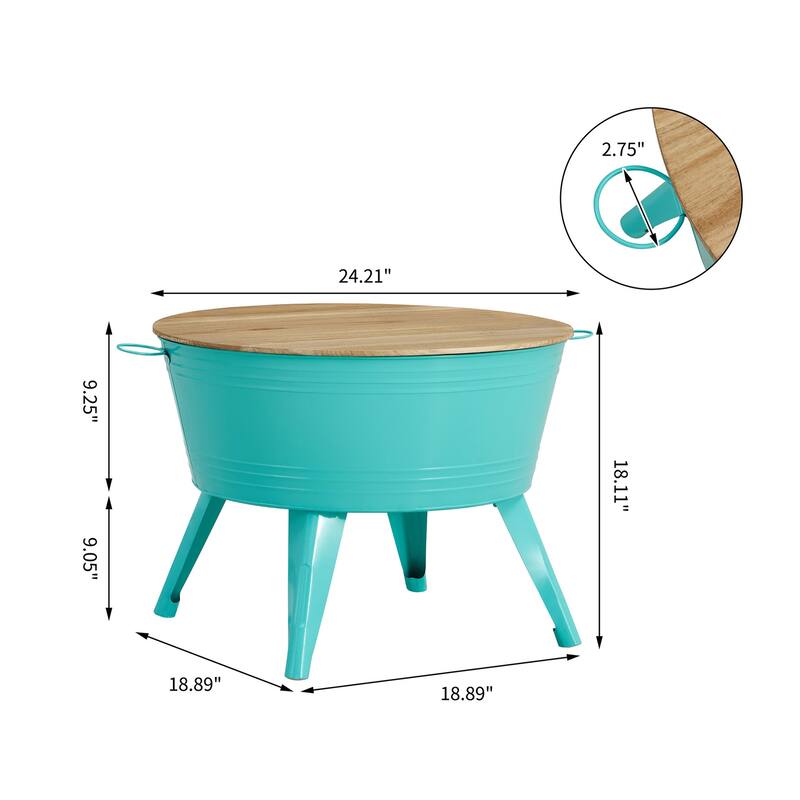 Metal Cocktail Table with Storage Space