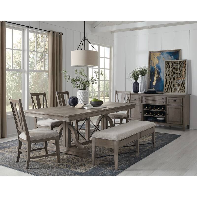 Magnussen Home Paxton Place Dovetail Grey Buffet - 66''W x 19''D x 36''H