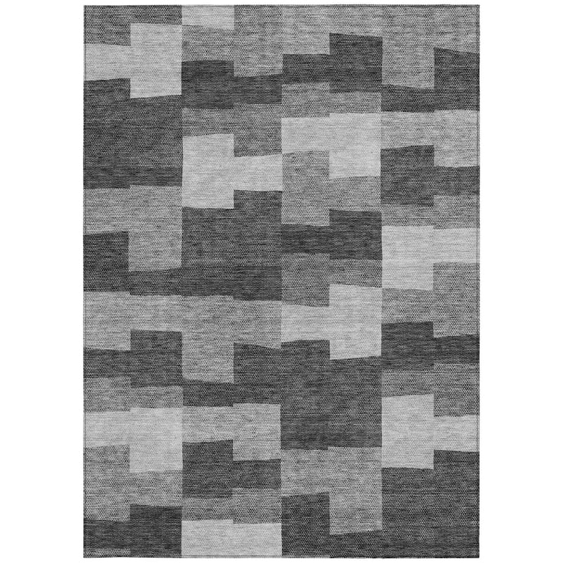 HomeRoots Geometric Transitional Rectangle Outdoor Rug