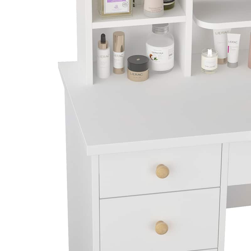 Timechee 31.5" Wide Makeup Vanity With Stool and Mirror - 31.5"W