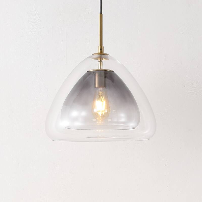 SAFAVIEH Lighting Eclipse Modern Glam 1-light Glass Pendant (LED Bulb Included) - 14 in. W x 14 in. D x 17-76 in. H