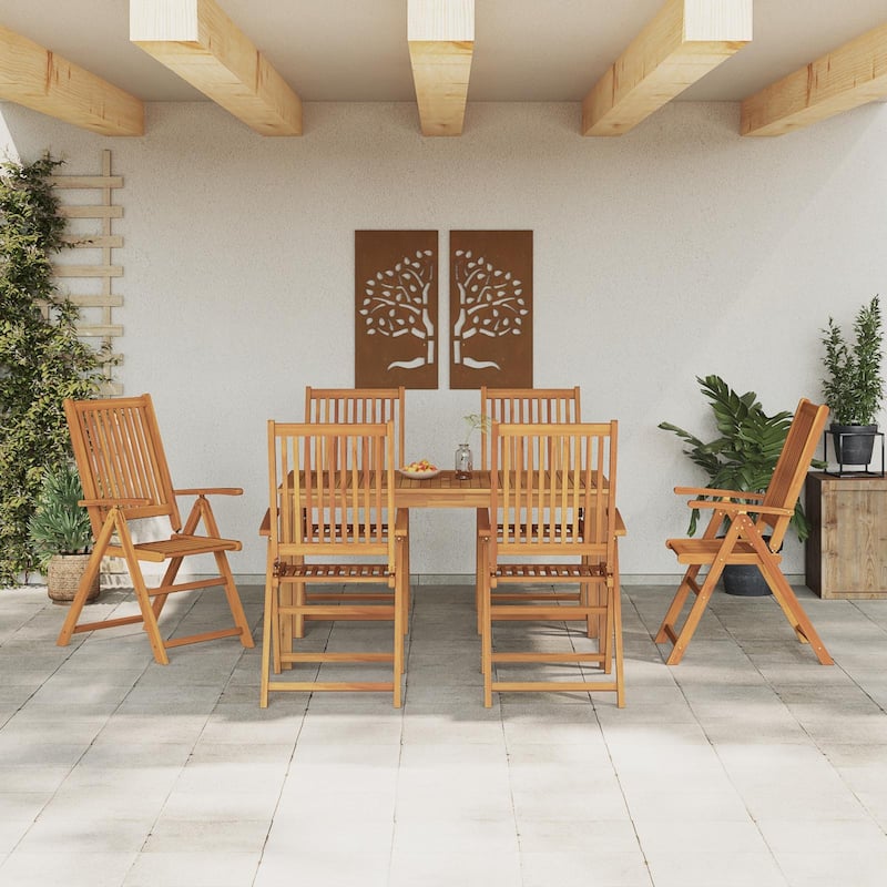 vidaXL 7 Piece Garden Dining Set Solid Wood Acacia