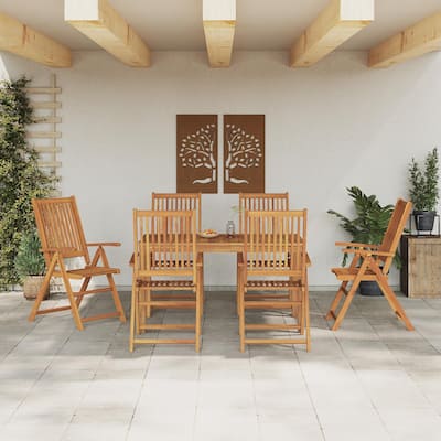 vidaXL 7 Piece Garden Dining Set Solid Wood Acacia