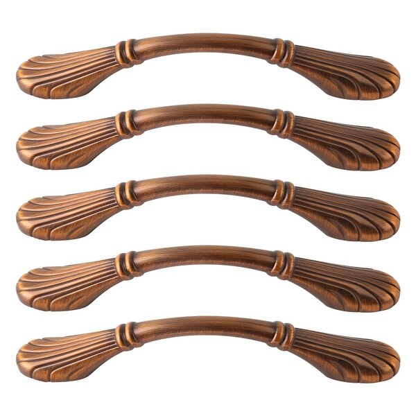 Cabinet Handles Pull Zinc Alloy 5" Hole Center for Furniture Doors Cabinet Cupboards Wardrobe 5pcs Yellow