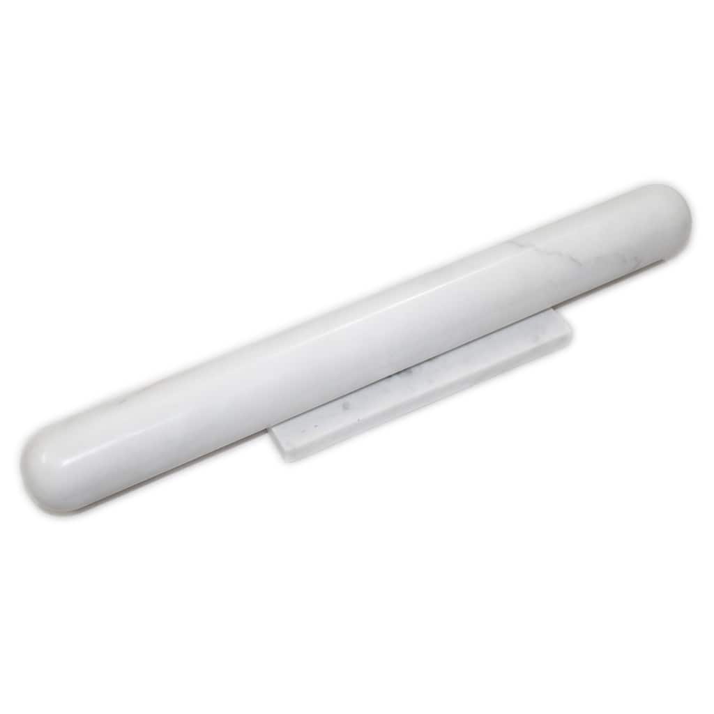 White Marble Rolling Pin W/Base -ST - White