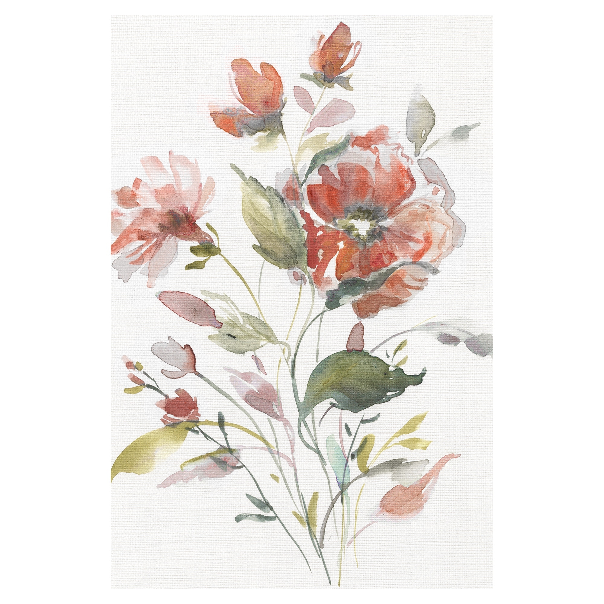 Coral Botanical I Crop by Carol Robinson Canvas Art Print