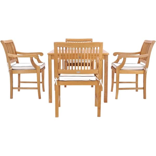 Set of 4 Doll Chair Wood Square Arms Stained Slat Indonesia Modern 9”x 6”x 7