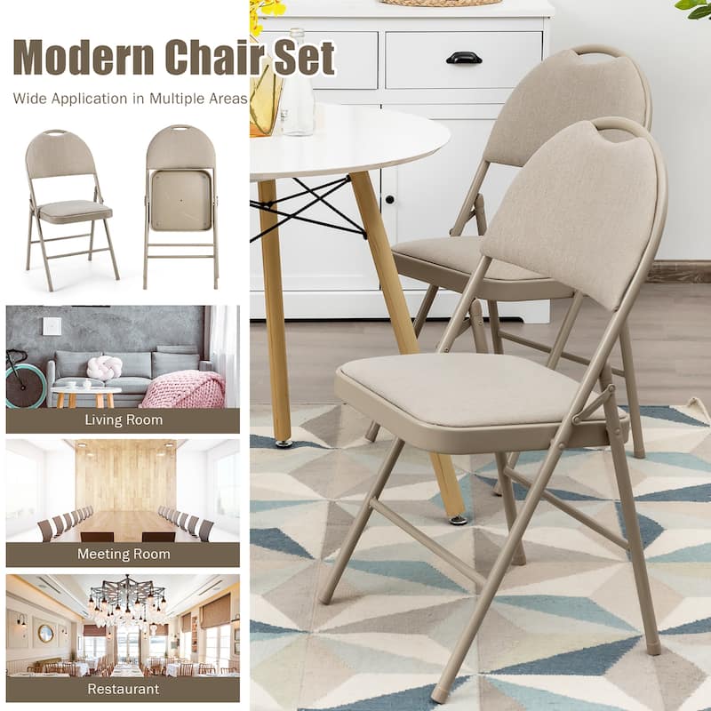Metal Fabric Padded Folding Chair (Set of 6)