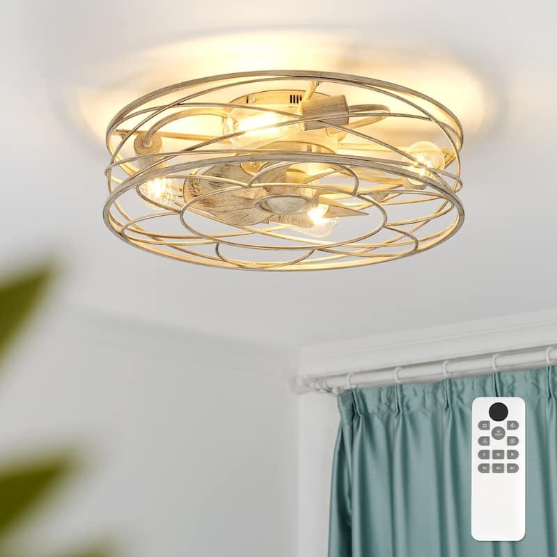 20" Farmhouse Reversible Caged Ceiling Fan - 20 Inches