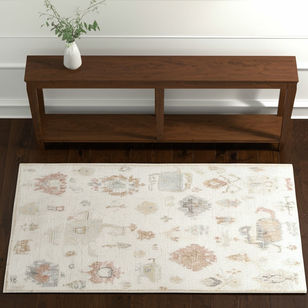 HomeRoots Floral Bohemian Rectangle Area Rug