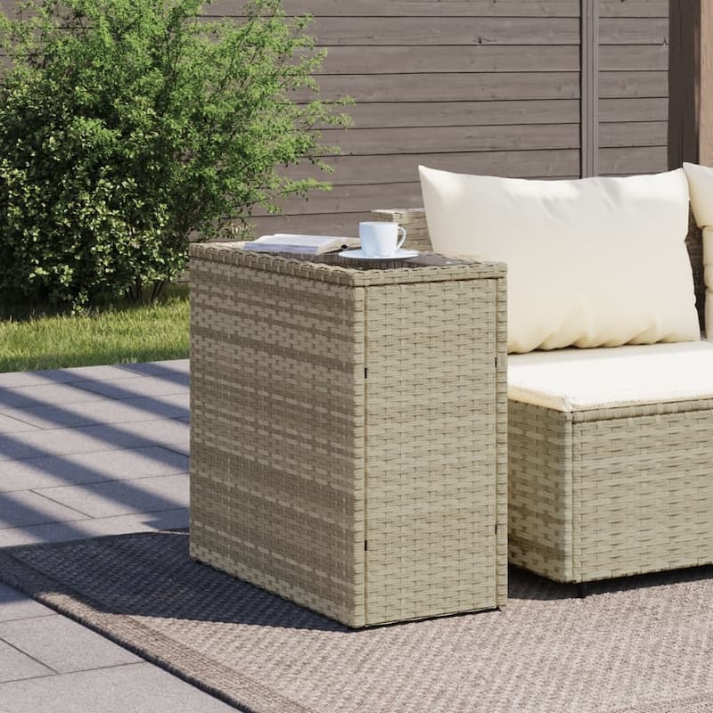 vidaXL Garden Side Table Light grey and black - 22.8 x 10.8 x 21.7 in