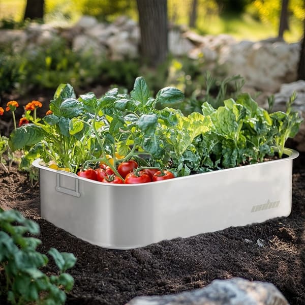Set of 3 Gardening Plant Boxes Stainless Steel Veggies Bed Planter Box  Indoor Outdoor - Bed Bath & Beyond - 42119019
