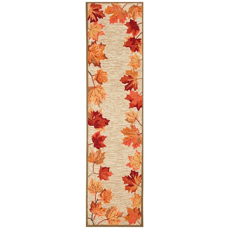 Liora Manne Ravella Falling Leaves Border Indoor/Outdoor Rug