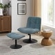 preview thumbnail 40 of 45, Art Leon Fabric Swivel Accent Chair with Ottoman