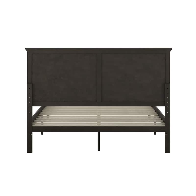 Solid Wood Platform Bed Frame with Headboard and Footboard