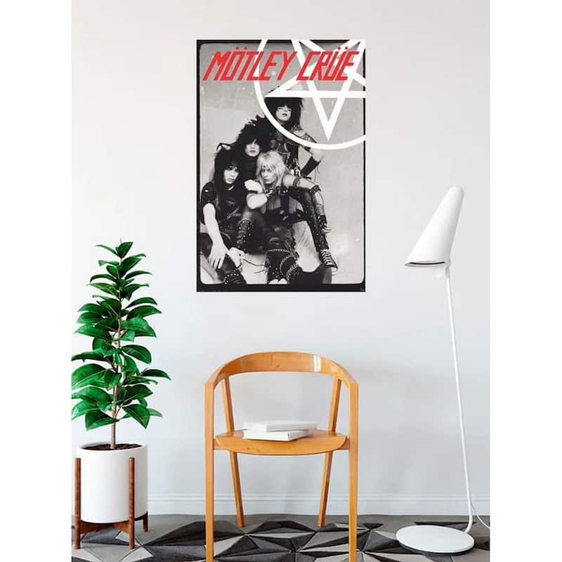 Motley Crue with Pentagram Art Poster - 24 x 36 Inch