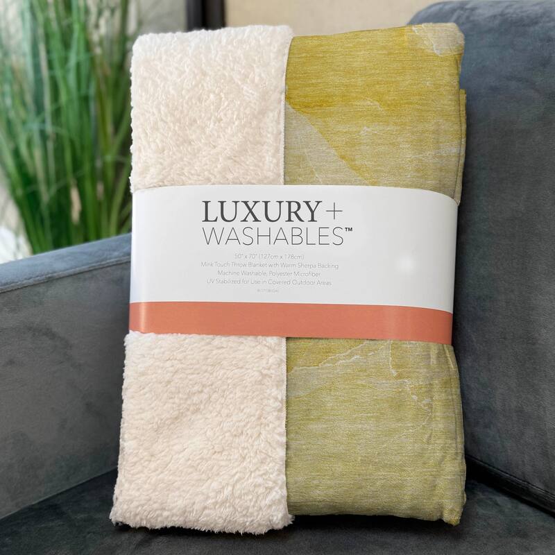 Premium Machine Washable Abstract Contemporary Sherpa Throw Blanket
