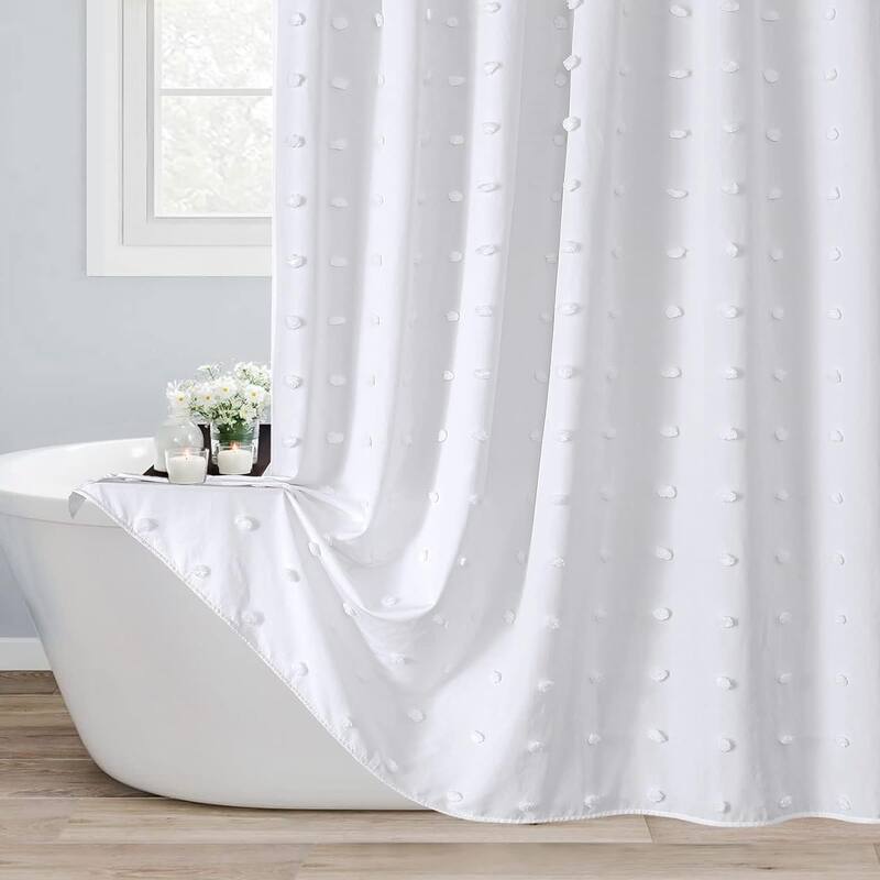 Boho Fabric Shower Curtain, Modern Farmhouse Shower Curtain with Cute