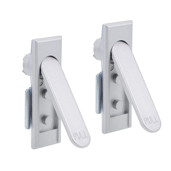 Electric Cabinet Panel Cam Lock Pull Type Door Lock Silver 2pcs