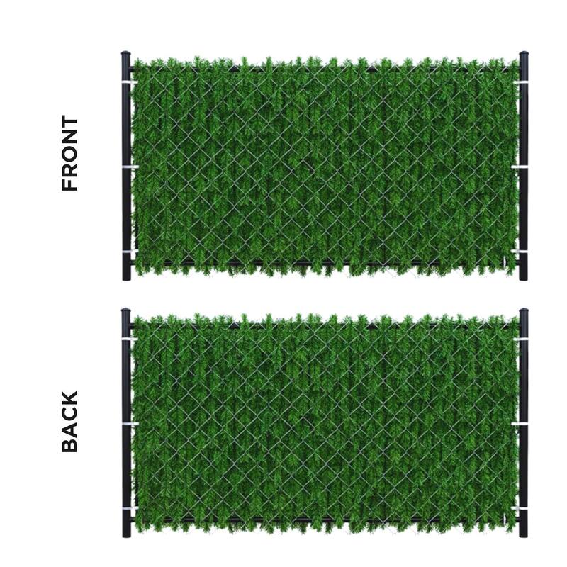 Premium PVC Conifer Hedge Slats for Chain Link Fence 6 ft (82 Pack)