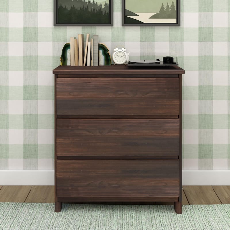 Max and Lily Farmhouse 3 Drawer Dresser - Barnwood Brown