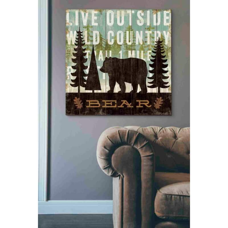 Epic Graffiti 'Simple Living Bear' by Michael Mullan, Canvas Wall Art