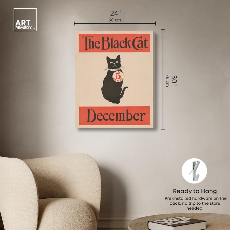 The Black Cat December 1890 Canvas by Art Remedy, Gallery Wrapped
