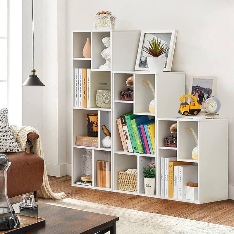 VECELO Wide Wood Organizer Bookcase Sets