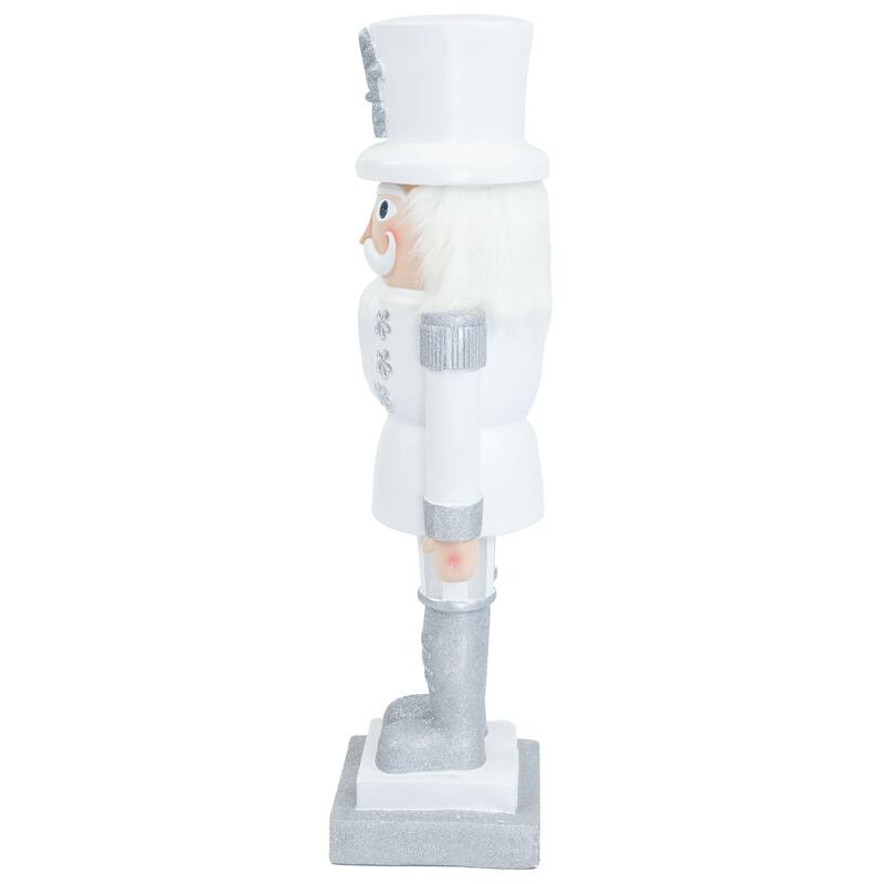 Sunnydaze Sterling the Silver Christmas Nutcracker Statue - 37" H - Set of 2