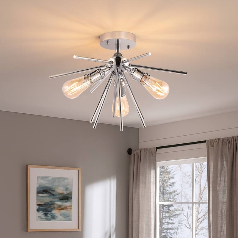 GetLedel Modern 3-Light Sputnik Semi-Flush Mount
