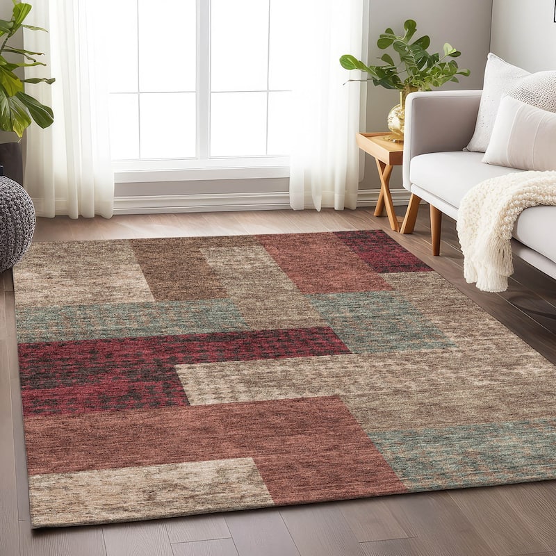 Premium Washable Super Soft Casual Geo Mayfield Rug - Mocha - 8' x 10'